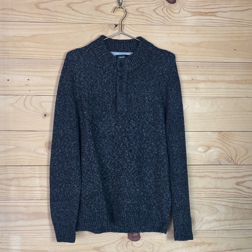 johnnie-O Rivington‎ Henley Charcoal Zip Up Sweater